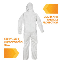 KLEENGUARD 44323 A40 Liquid Particle Protection Coveralls Large White