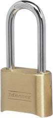 Master Lock 175LH Set Your Own Combination Padlock with Extra Long Shackle Brass Finish