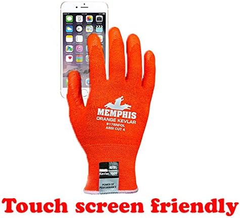 MCR Safety 9178NFOM Cut Resistant Gloves Medium High Visibility Orange