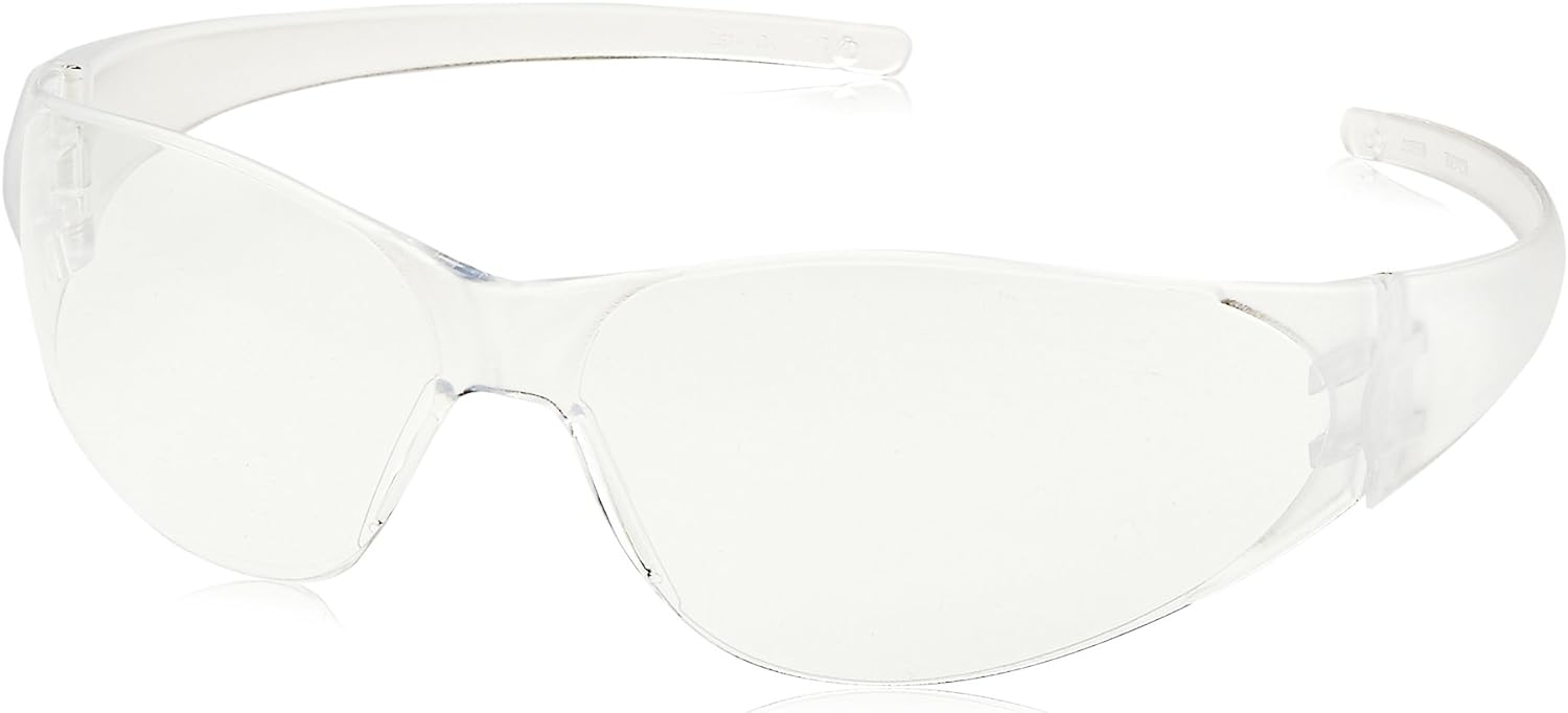 MCR CK110 Checkmate Safety Glasses Clear Frame Clear Lens Duramass Hard Coat