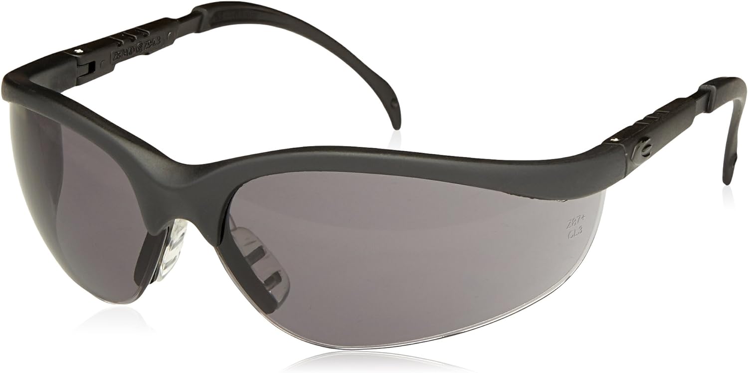 MCR Safety KD112 Klondike Safety Glasses Black Frame Grey Lens