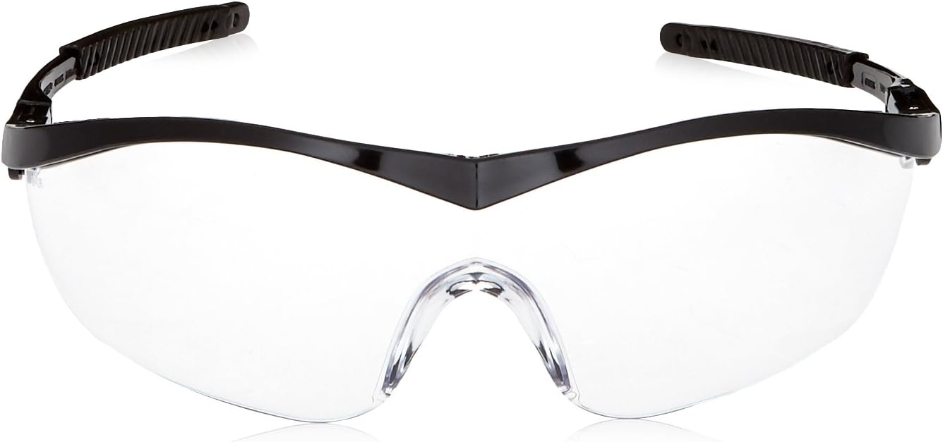 MCR Safety ST110 Safety Glasses Clear Lens Black Frame