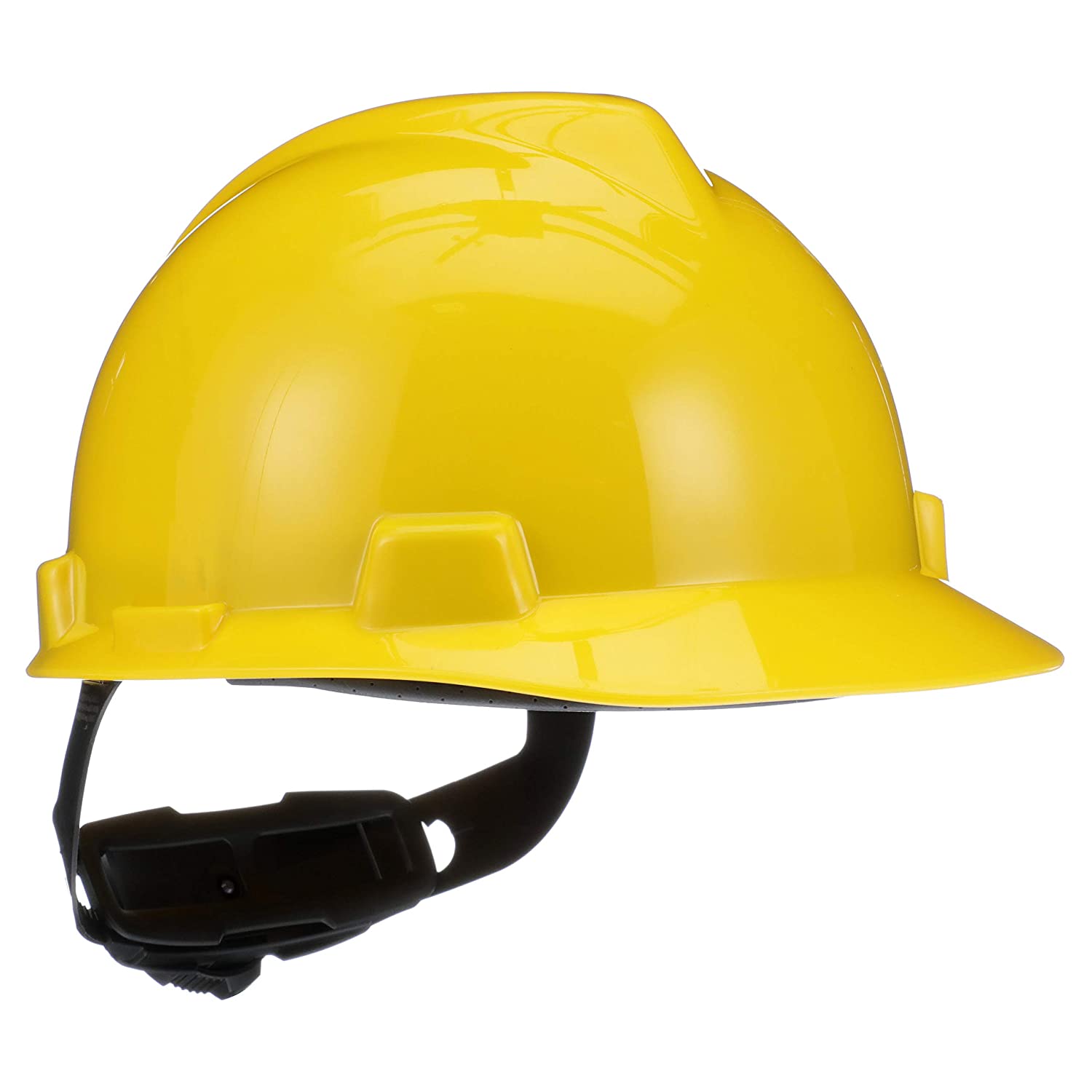 MSA 475360 V-Gard Cap Style Safety Hard Hat With Fas-Trac III Ratchet Suspension Yellow