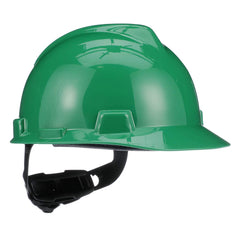 MSA 475362 V-Gard Safety Helmet with Fas-Trac III Suspension Standard Size Green