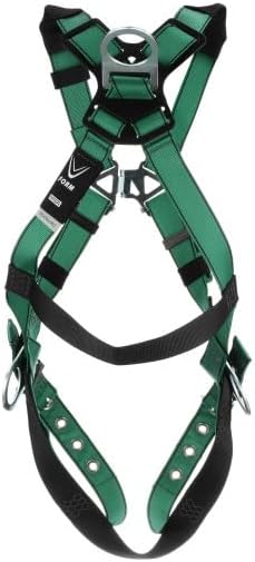 MSA 10197216 V-Form Safety Harness Extra Large Green D-Ring Back/Hip Configuration