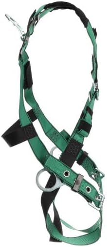 MSA 10197216 V-Form Safety Harness Extra Large Green D-Ring Back/Hip Configuration