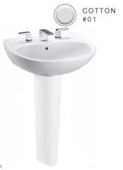 TOTO LT241.4G#01 Supreme 4-inch Wall Mount Pedestal Sink Cotton White