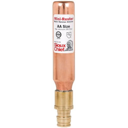 Sioux Chief 660-GTR1 MiniRester Water Hammer Arrestor 3/8 in Compression x 3/8 in Dia Compression Brass