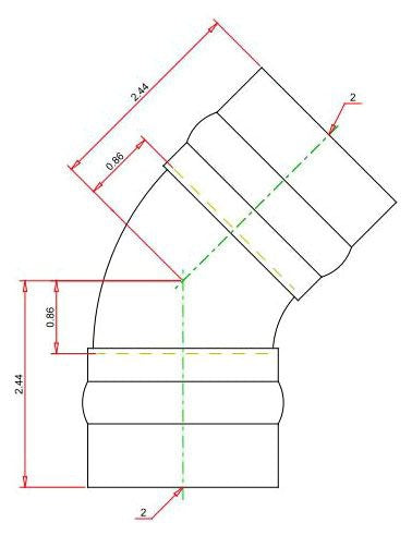 Viega 77043 ProPress 2 Inch Copper 45 Degree Elbow