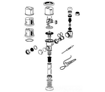 SLOAN EBV14 Chrome-Plated Brass Locking Ring for Optima G2 Flushometers