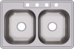 Elkay DSE233224 Dayton Double Bowl Top Mount Stainless Steel Sink