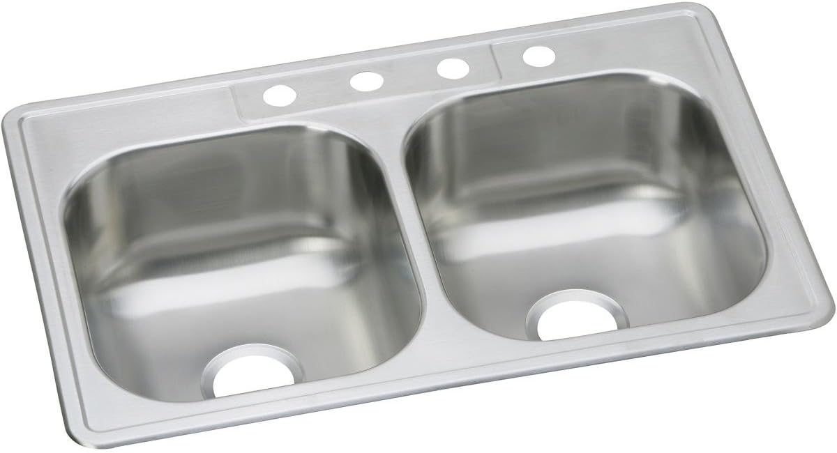 Elkay DSE233224 Dayton Double Bowl Top Mount Stainless Steel Sink