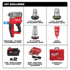 Milwaukee 2932-22XC M18 Fuel ProPEX 3/8 to 2 inch 18V Lithium-Ion Cordless Expander Kit with One-Key