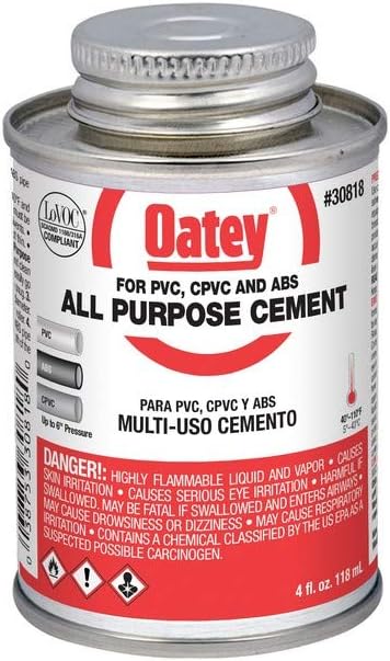 OATEY 30818 All-Purpose Pipe Cement 4 oz Clear