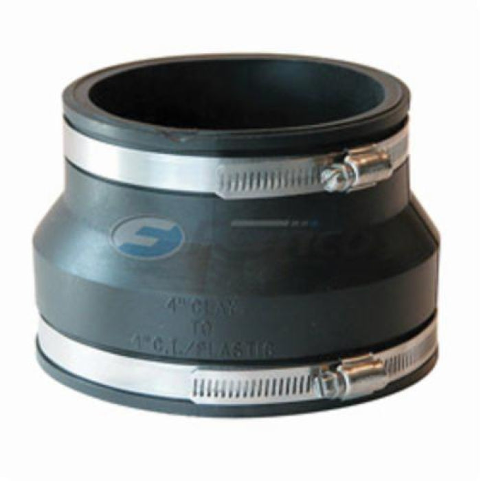 Fernco 1002-44 Flexible Pipe Coupling 4 Inch Black