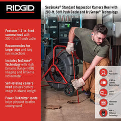 RIDGID 63603 SeeSnake 200 ft Standard Camera Reel with TruSense and HDR