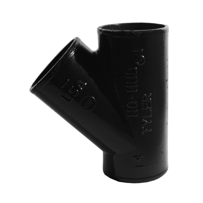 Tyler Pipe 008033 Cast Iron No-Hub Sanitary Tapped Reducing Tee 3 x 3 x 2 Inch