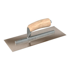 Bon Steel City 66-114 Golden Stainless Steel Finishing Trowel Square End 10.5 x 5 Camel Back Wood Handle