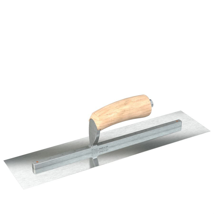 Bon Steel City 66-314 Razor Stainless Steel Finishing Trowel Square End 18 x 4.5 Camel Back Wood Handle