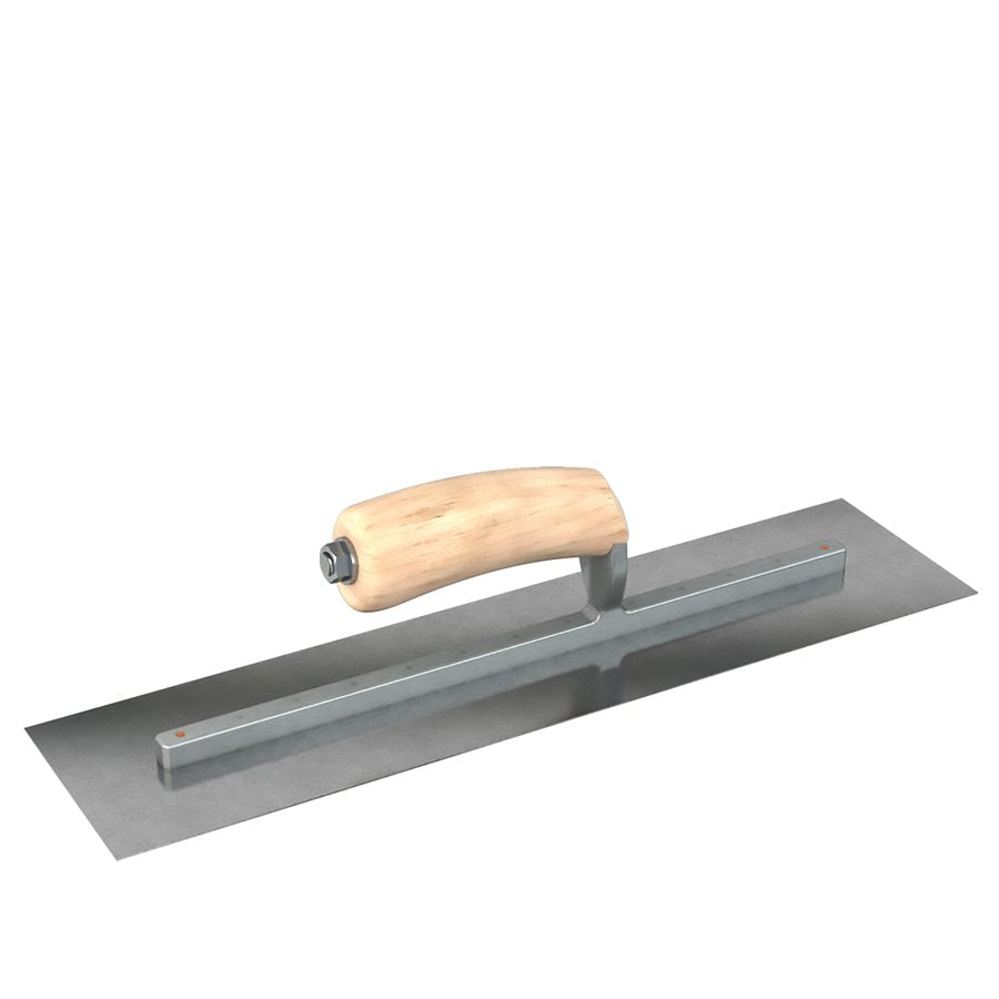 Bon Steel City 66-237 Carbon Steel Finishing Trowel Square End 16 x 5 Camel Back Wood Handle