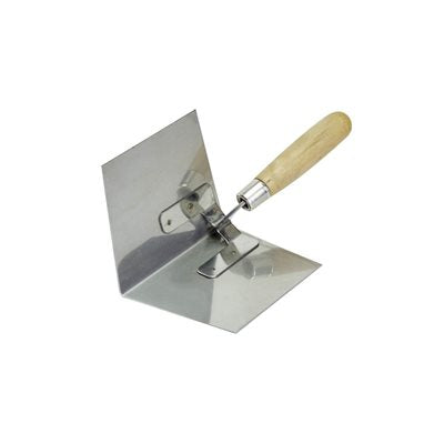 Bon 15-125 Inside Corner Trowel SS 4 inch x 5 inch to 4.5 inch Wood Handle