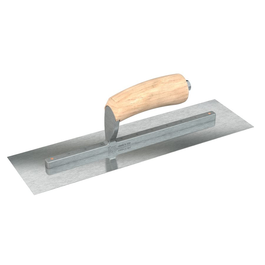 Bon Steel City 67-114 Golden Stainless Steel Finishing Trowel Square End 10.5 x 5 Inches Comfort Wave Handle