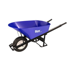 Bon Pro Plus 28-901 Steel Tray Wheelbarrow 6 Cu Ft Double Knobby Tire Steel Handle