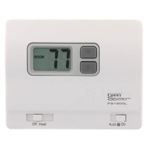 ICM FS1500L Frost Sentry Garage Thermostat Horizontal Battery Powered 35°F to 75°F