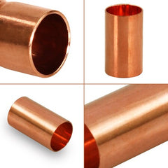 Everflow CCRC0012 Straight Copper Coupling Fitting with Rolled Tube Stop 1/2 Inch