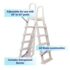 Blue Torrent AC22489 Adjustable A-Frame Flip Up Pool Ladder for Above Ground Pools