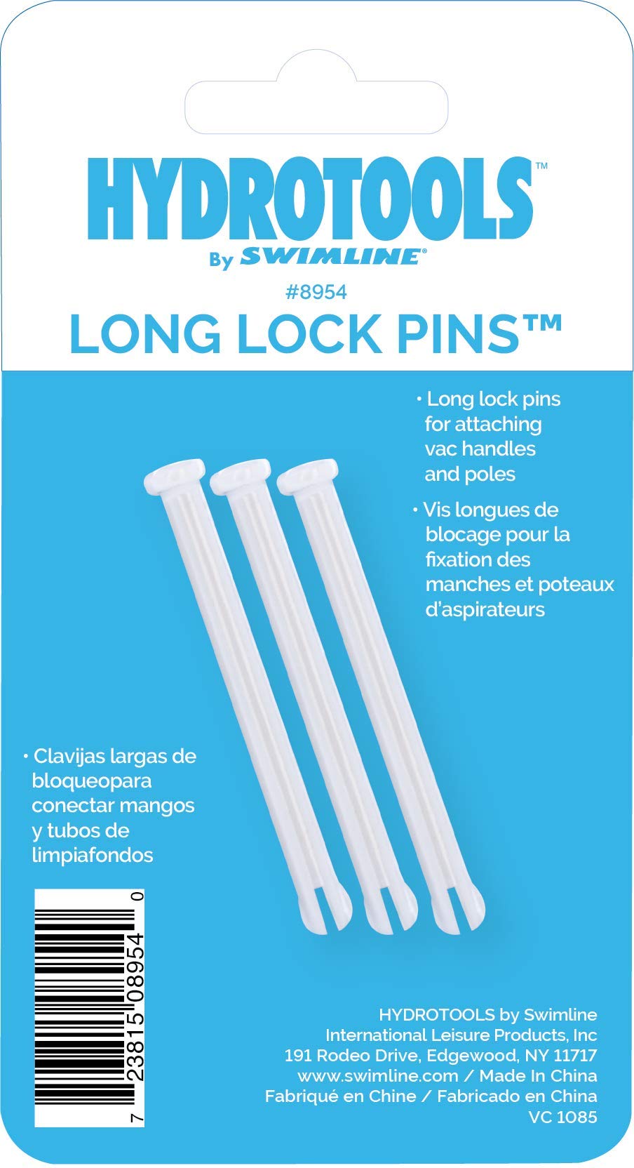 Swimline 8954 Vac Handle Long Lock Pins Pack of 3