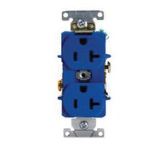 Leviton 5362-SBU Blue Duplex Receptacle 125 Volt 20 Amp Commercial Grade