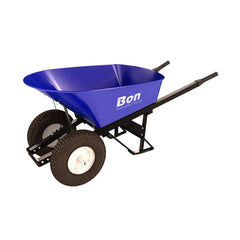 Bon Pro Plus 28-901 Steel Tray Wheelbarrow 6 Cu Ft Double Knobby Tire Steel Handle