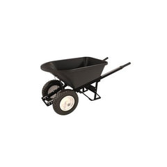 Bon Pro Plus 28-911 Poly Tray Wheelbarrow 5 3/4 Cubic Feet Double Flat Free Tire Steel Handle