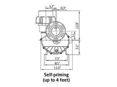 Speck Pumps SA104-1400F-000 Speck Pump 21-80/33 GS Series 4HP Self-Priming Pump 208-230V