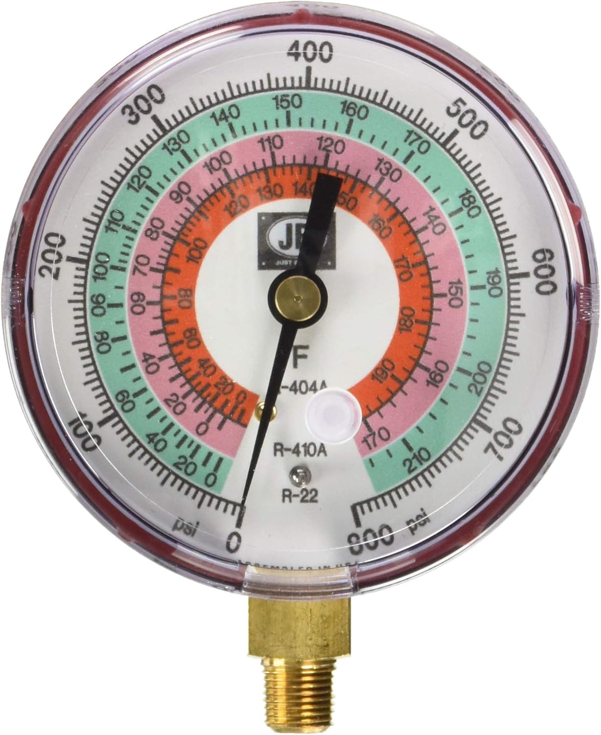 JB Industries M2-825 High Side Pressure Gauge 0 to 800 PSI - Red