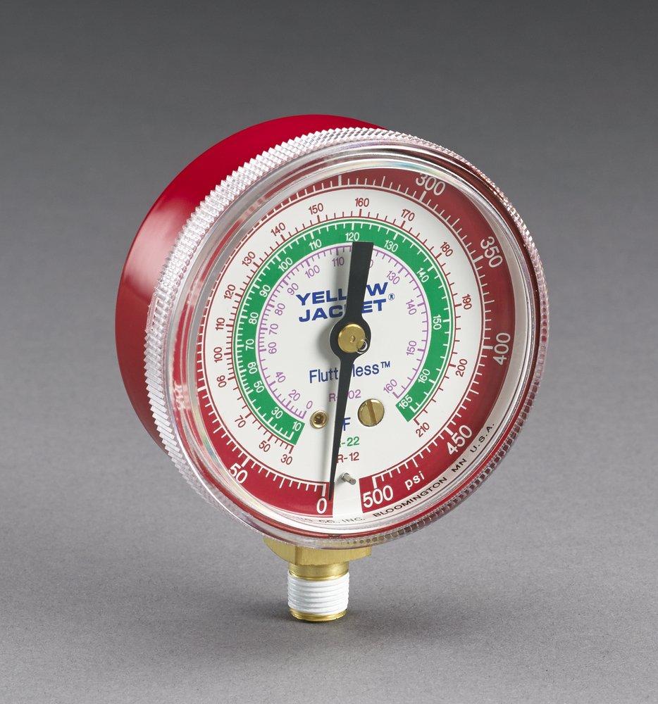 Yellow Jacket 49001 Pressure Gauge 0-500 psi R-12/22/502