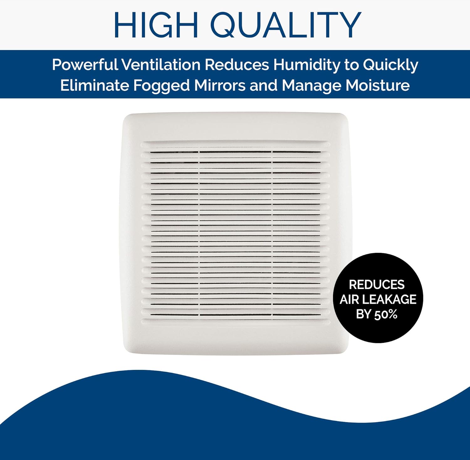 BROAN-NUTONE Broan-NuTone AE50110DC Flex DC Series Energy Star Certified Bathroom Ventilation Fan, Medium, White