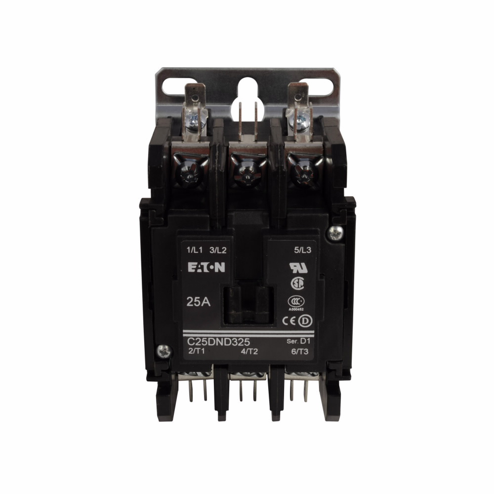 Eaton C25DND325B Non-Reversing 3-Pole 25A Definite Purpose Contactor