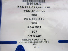 Armstrong Air B1669-2 PCA Pressure Change Assembly 3/16 Orifice PCK-800-20 Replacement Parts