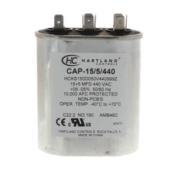 HARTLAND CONTROLS CAP-15/5/440 15/5 MFD DUAL MOTOR RUN CAPACITOR 370/440V