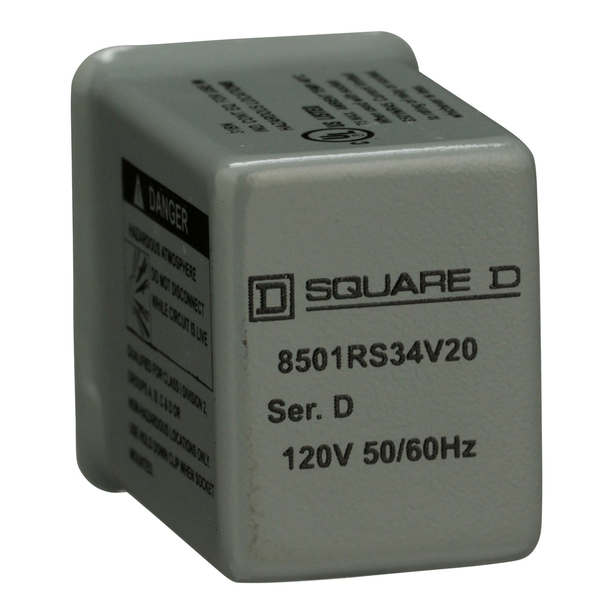 Square D 8501RS34V20 Miniature Plug-In Relay 120 VAC 5 Amp 4PDT