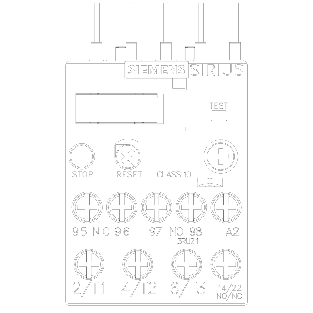 SIEMENS 3RU2116-1EB0 Overload Relay for Motor Protection 690 VAC 2.8 to 4 Amp 3-Pole 1NO 1NC