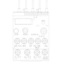 SIEMENS 3RU2116-1EB0 Overload Relay for Motor Protection 690 VAC 2.8 to 4 Amp 3-Pole 1NO 1NC