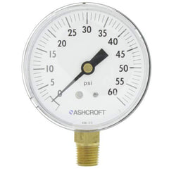 Ashcroft 25W1005H02L-0/60 2.5 Inch 1005 Steel Pressure Gauge PowerFlex Lower Mount 0-60 PSI