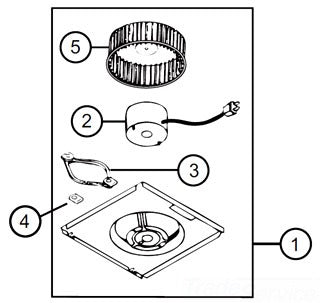 Broan-NuTone S97017706 Ventilation Fan Motor Assembly 120 Volts