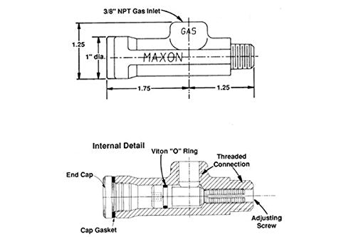 Maxon 38009 Adjustable Orifice Pilot Gas Flow Control