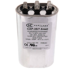 Hartland Controls CAP-35/7.5/440R Round Dual Motor Run Capacitor 35/7.5 MFD 370/440V