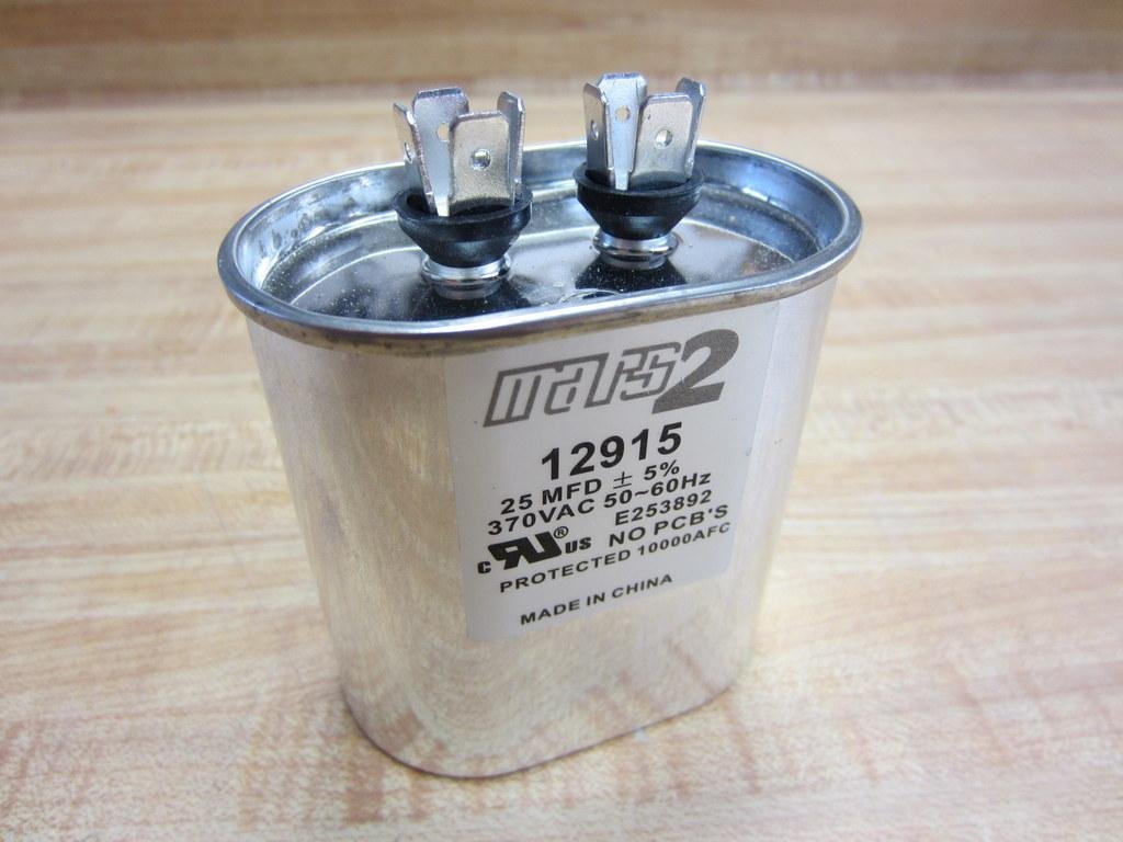 MARS 12915 Motor Run Capacitor 25 MFD 370V Oval