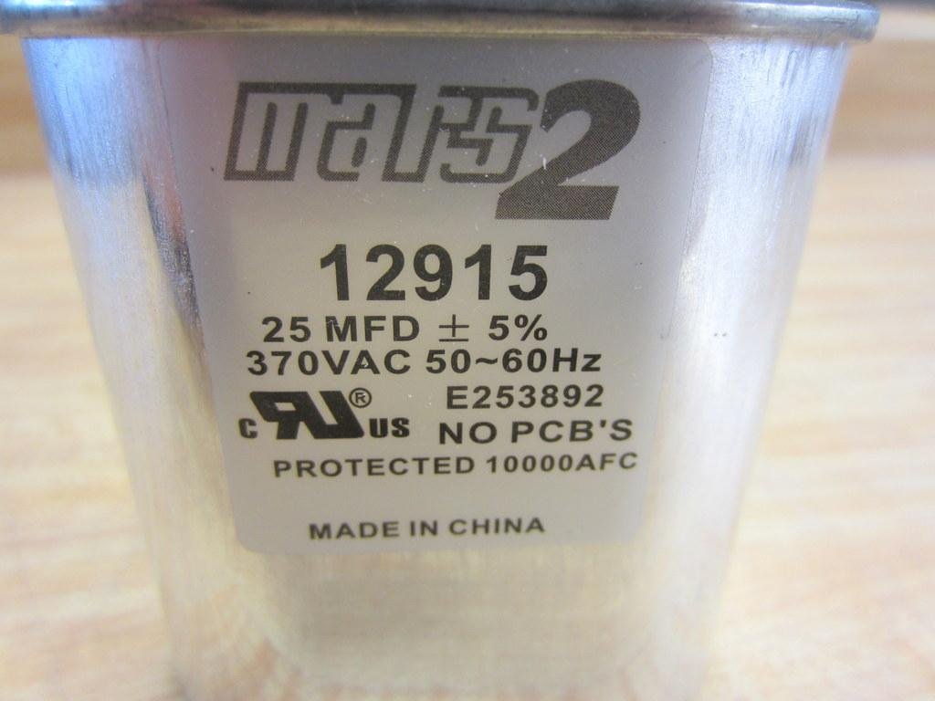 MARS 12915 Motor Run Capacitor 25 MFD 370V Oval